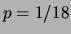 $ p=1/18$