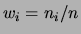 $ w_i=n_i/n$