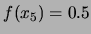 $ f(x_5) = 0.5$