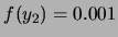$ f(y_2) = 0.001$