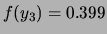 $ f(y_3) = 0.399$