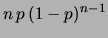 $\displaystyle n\,p\, (1-p)^{n-1}$