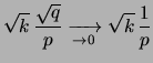 $\displaystyle k\,\frac{q}{p^2}$