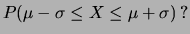$ \mu\pm \sigma$