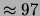 $ \approx 88$