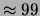 $ \approx 94$