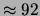 $ \approx 84$
