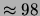 $ \approx 92$