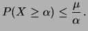 $ \alpha > \mu$