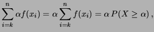$\displaystyle \sum_{i=k}^{n}x_if(x_i)$
