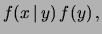 $\displaystyle f(y\,\vert\,x)$