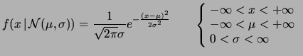 $\displaystyle f(x)\propto e^{-h\, (x-x_m)^2}\,,$
