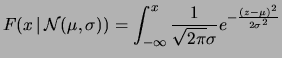 $\displaystyle \Phi(x)= F(x\,\vert\,{\cal N})$