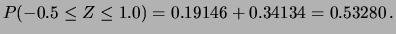 $\displaystyle P(z_1\leq Z\leq z_2)=T(z_2)+T(-z_1)$