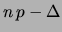 $ \Delta =x-n\,p $