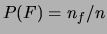 $ P(F)=n_f/n$
