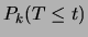 $\displaystyle P(E) =
f(0\,\vert\,{\cal P}_{r\,t}) +
f(1\,\vert\,{\cal P}_{r\,t}) + \cdots +
f(k-1\vert{\cal P}_{r\,t}) =
F(k-1\,\vert\,{\cal P}_{r\,t})\,.$
