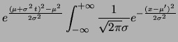 $ \mu^\prime=\mu+\sigma^2\, t$