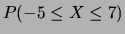 $ P( 1 \le X \le 5)$