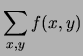 $\displaystyle +f(x_2,y_2) + f(x_3,y_1) + f(x_3,y_2)$