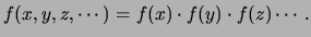 $\displaystyle P(A\cap B) = P(A)\cdot P(B)\,. $