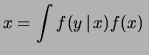 $\displaystyle f(y) = \int f(x,y)\,$