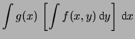 $\displaystyle \iint g(x)\, f(x,y)\,$