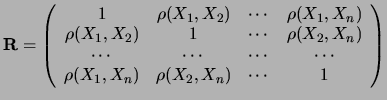 $\displaystyle \rho(X_i,X_j) = \frac{V_{i\,j}}{\sigma_i\sigma_j}\,,$
