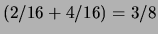 $ 6/16 = 3/8$