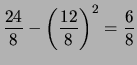 $\displaystyle 0^2\cdot \frac{1}{8} +
1^2\cdot \frac{3}{8} +
2^2\cdot \frac{3}{8} +
3^2\cdot \frac{1}{8}
= \frac{24}{8}$