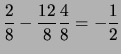 $\displaystyle 0\cdot \frac{6}{8} +
1\cdot \frac{2}{8}
= \frac{2}{8}$