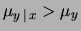 $ \mu_{y\,\vert\,x}=\mu_y$