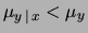 $ x < \mu_x$