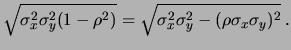 $ \sigma_x\sigma_y\sqrt{1-\rho^2}$