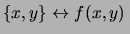 $\displaystyle \{x_i,y_i\} \leftrightarrow w_i$