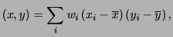 $\displaystyle \{(x_i,\Delta X),(y_i,\Delta Y)\} \leftrightarrow w_i\,.$