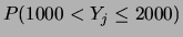 $ P(0\le Y_j\le 1000)$