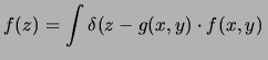 $\displaystyle \frac{\mbox{Prob in }\Delta y}{\Delta Y}
\rightarrow \frac{1}{\frac{\mbox{d}Y}{\mbox{d}X}}\,.$