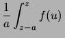 $\displaystyle \frac{1}{a}\int_{0}^{a}f_Y(z-x)\,$