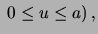 $\displaystyle \ f(u)=f_Y(u)=\frac{1}{a}\ $