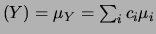 $ Y=\sum_ic_iX_i$