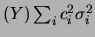 $ (Y)=\mu_Y=\sum_ic_i\mu_i$
