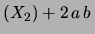$\displaystyle (X)+b^2\,$