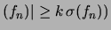 $\displaystyle P(\vert f_n-$