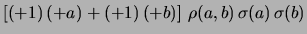 $\displaystyle (+1)\,(+b)\,\sigma^2(a) +
(+1)\,(+a)\,\sigma^2(b) +$
