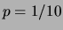 $ p=1/10$