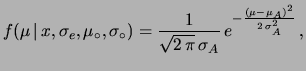 $ \exp[-2\,\mu_A^2/\sigma_A^2]$