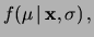 $\displaystyle \{f_{n-1}(\mu), x_n, \sigma_n\}$