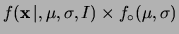 $\displaystyle f(\mu,\sigma\,\vert\,\mathbf{x},I)$