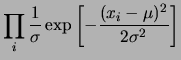 $\displaystyle f(\mathbf{x}\,\vert,\mu,\sigma)$
